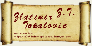 Zlatimir Topalović vizit kartica